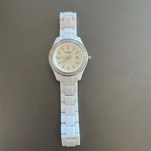 Fossil stainless steel & white women’s watch